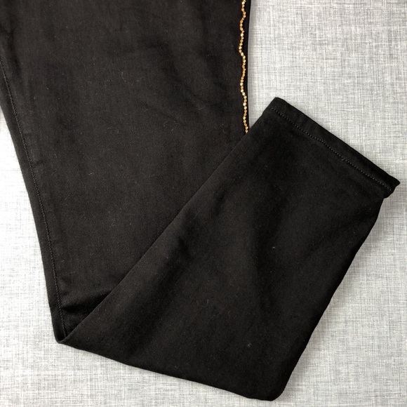 10P 14P Style & Co. Black Chain Detail Skinny Jean - Picture 4 of 7